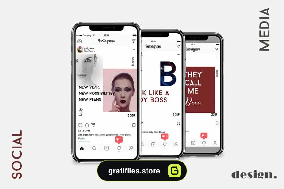 فایل لایه باز شبکه اجتماعی Lady Boss Social Media Pack