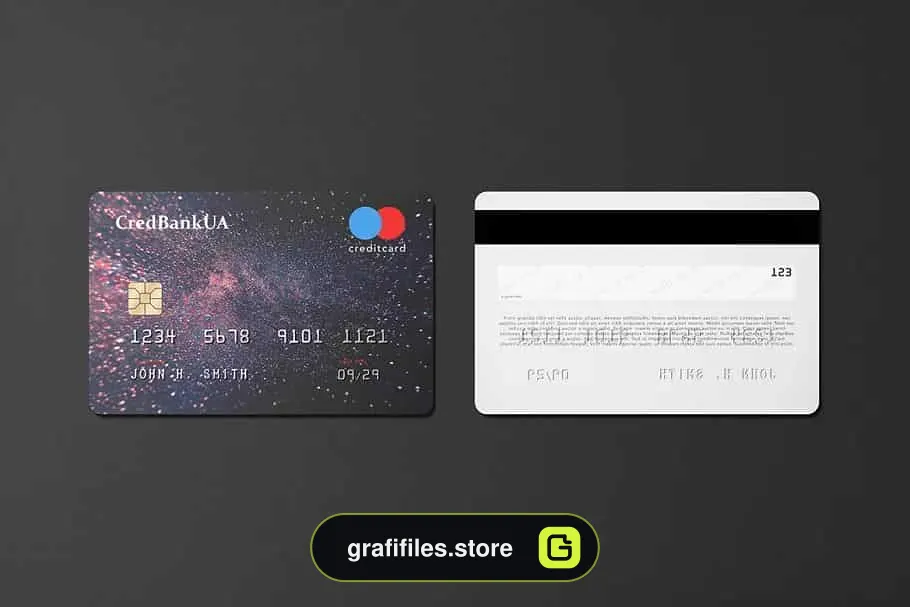 موکاپ کارت اعتباری Landscape Credit Card Mockup