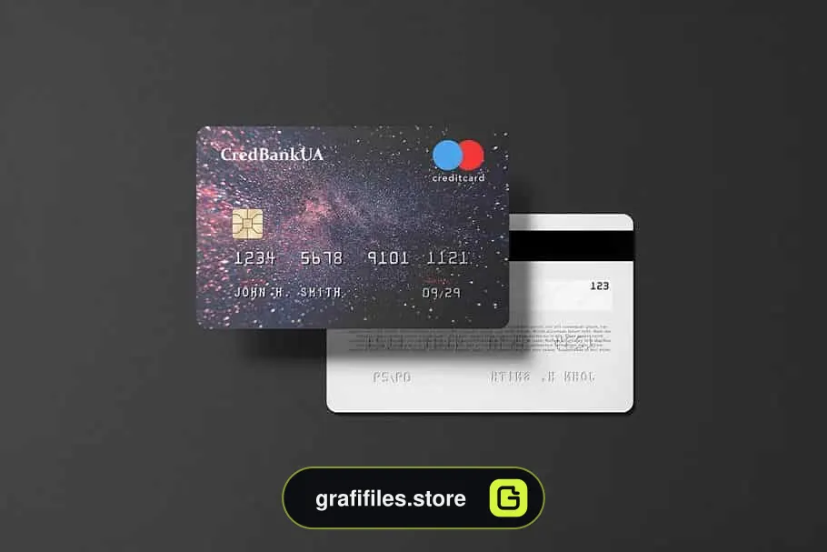 موکاپ کارت اعتباری Landscape Credit Card Mockup