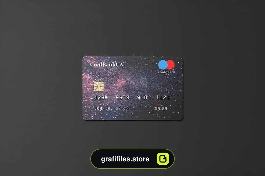 موکاپ کارت اعتباری Landscape Credit Card Mockup