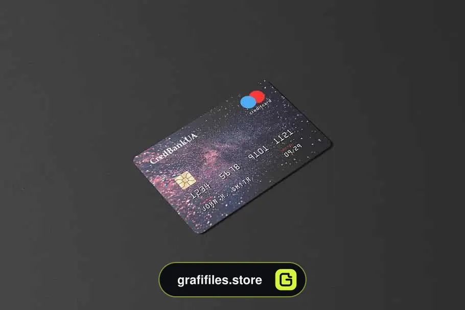 موکاپ کارت اعتباری Landscape Credit Card Mockup
