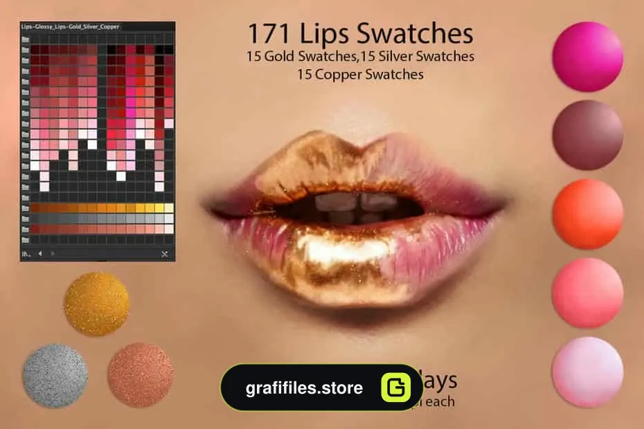 پالت رنگ Lips Ps Swatches for DigitalPainting