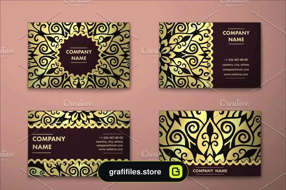 وکتور کارت ویزیت Mandala business card 012