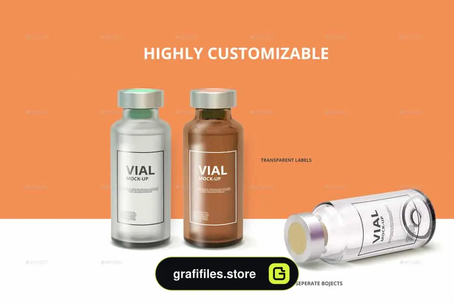 موکاپ شیشه آمپول Medicine Vial Mockup