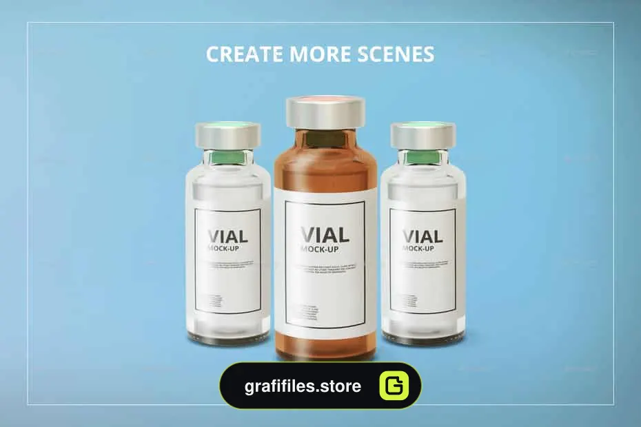 موکاپ شیشه آمپول Medicine Vial Mockup - 2