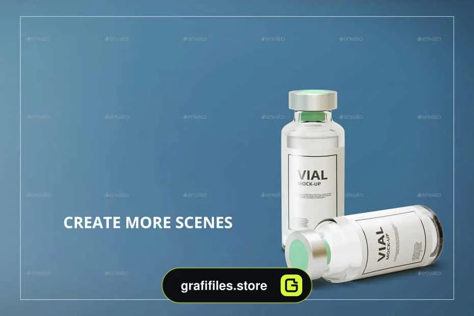 موکاپ شیشه آمپول Medicine Vial Mockup - 4