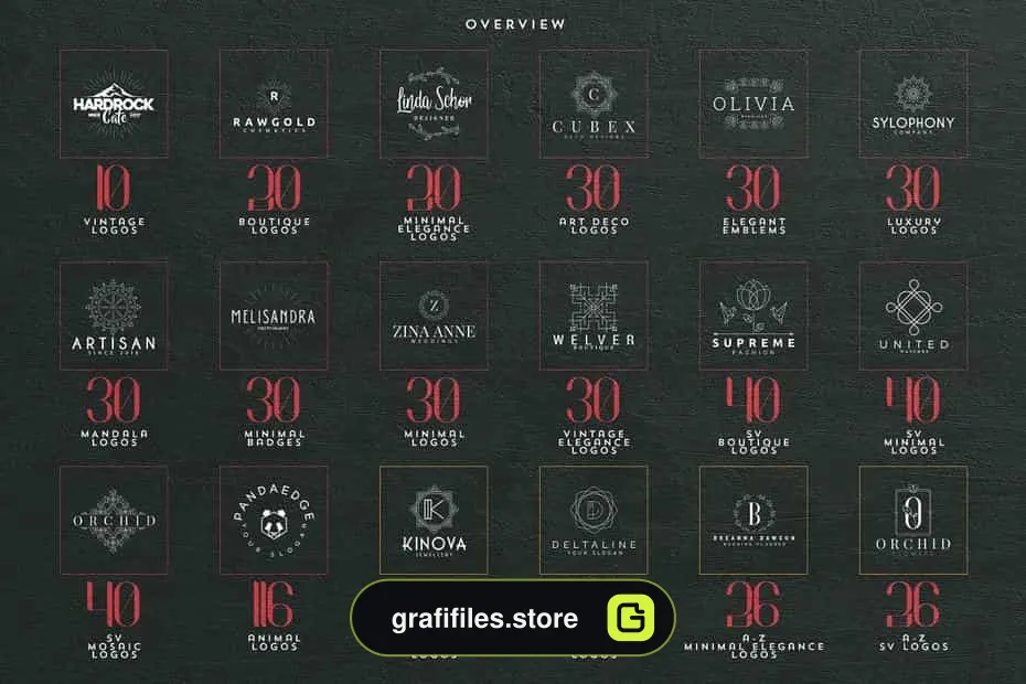 فایل لایه باز لوگو Mega Bundle – 600 Logo Templates