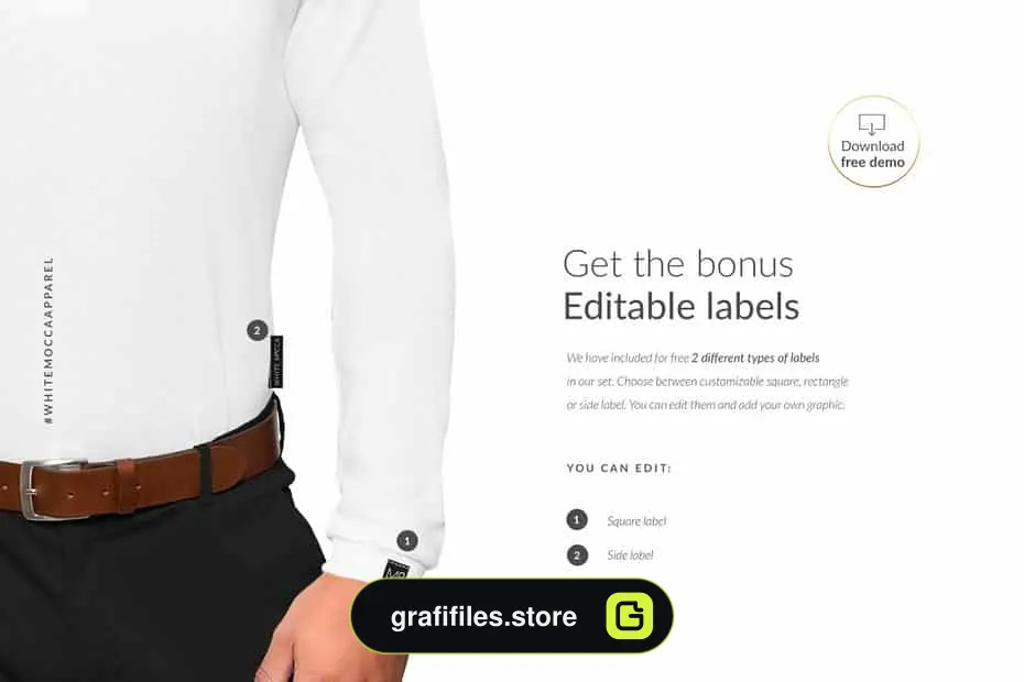 موکاپ لباس آستین بلند مردانه