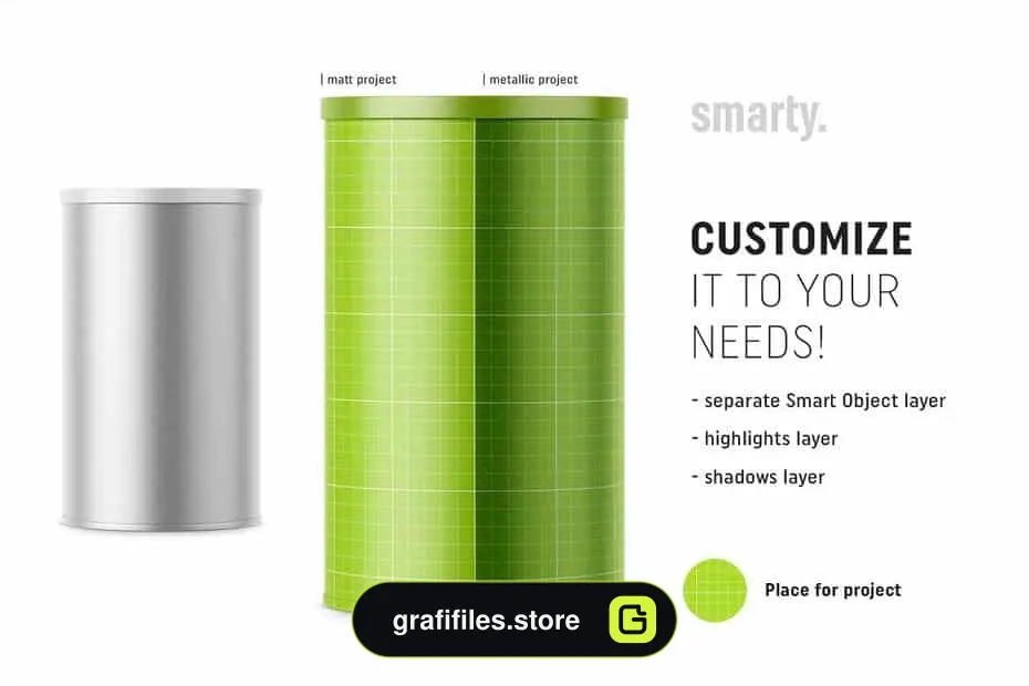 موکاپ قوطی کنسرو Metallic Tin Can Mockup