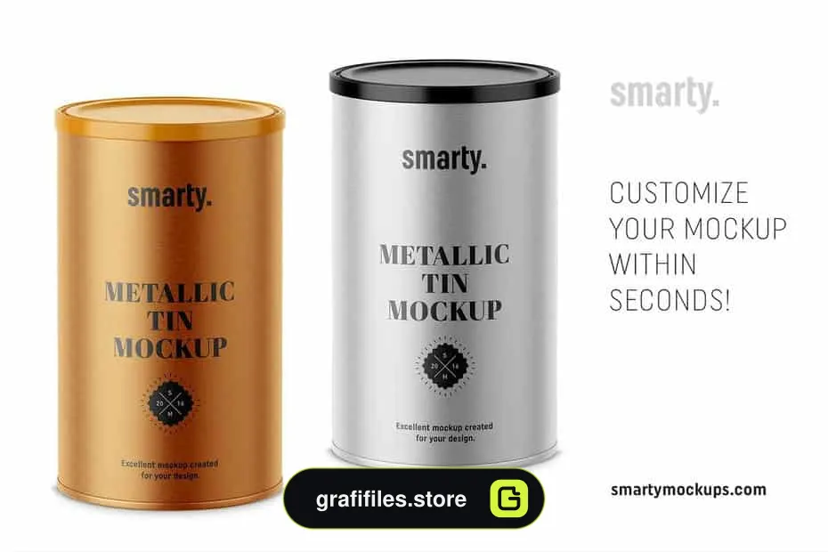 موکاپ قوطی کنسرو Metallic Tin Can Mockup