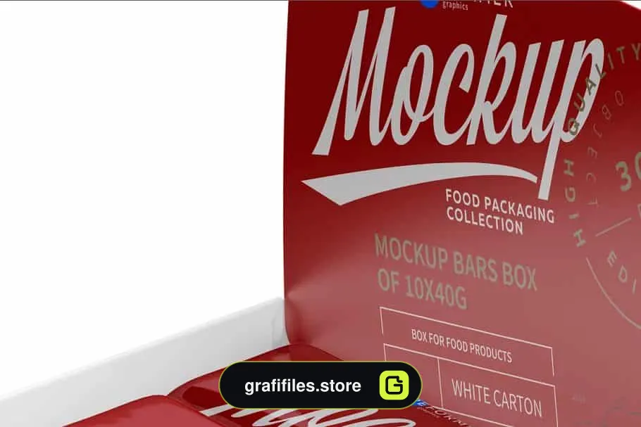 موکاپ جعبه شکلات Mockup Bars Box