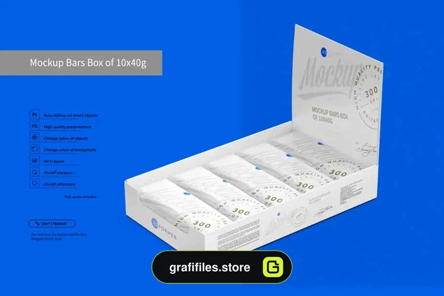 موکاپ جعبه شکلات Mockup Bars Box - 7