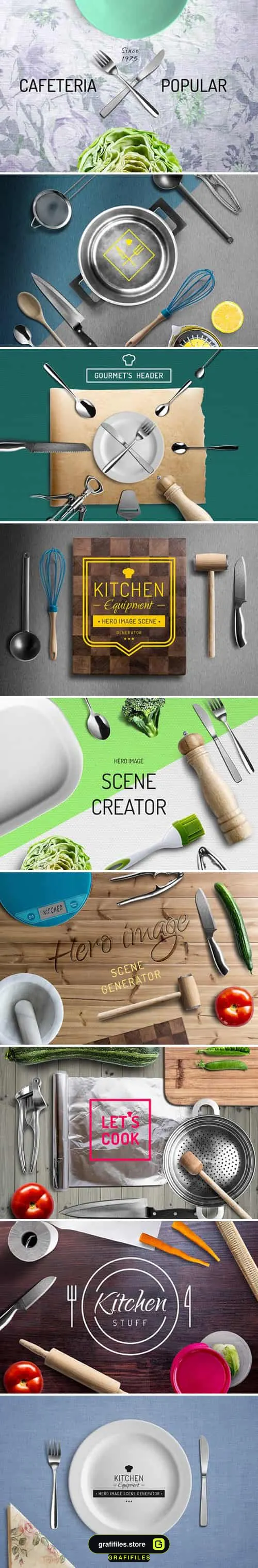 دانلود موکاپ وسایل آشپزخانه Mockup kitchen items