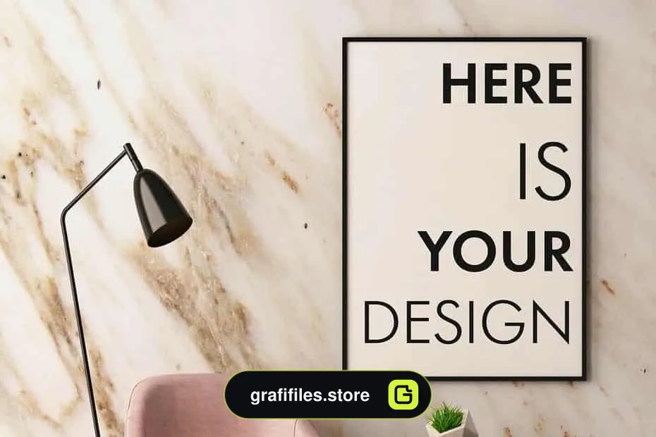 موکاپ قاب عکس Mockup Posters In The Interior