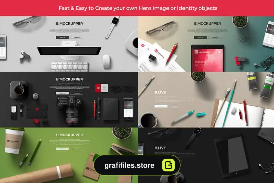 جعبه ابزار ساخت موکاپ Mockupper Scene Generator topview 4K