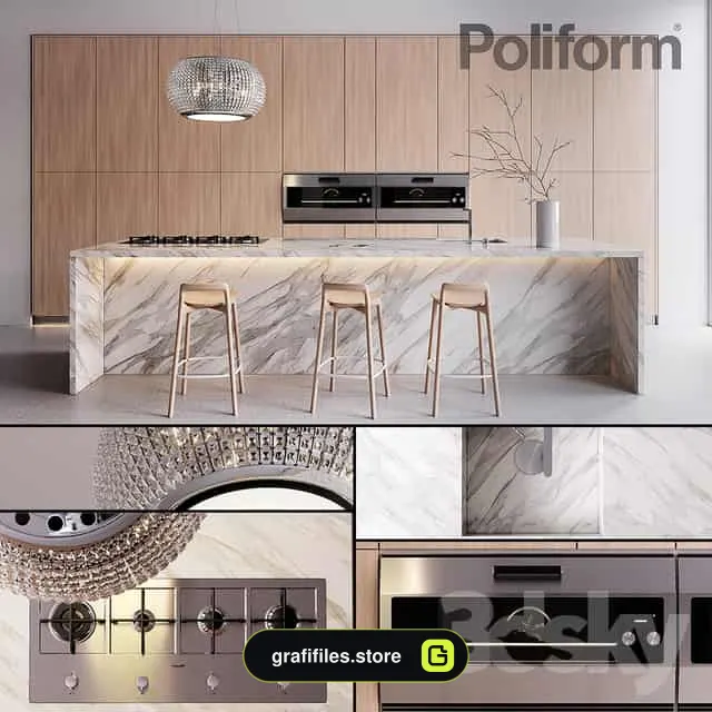 دانلود 33 مدل سه بعدی کابینت مدرن