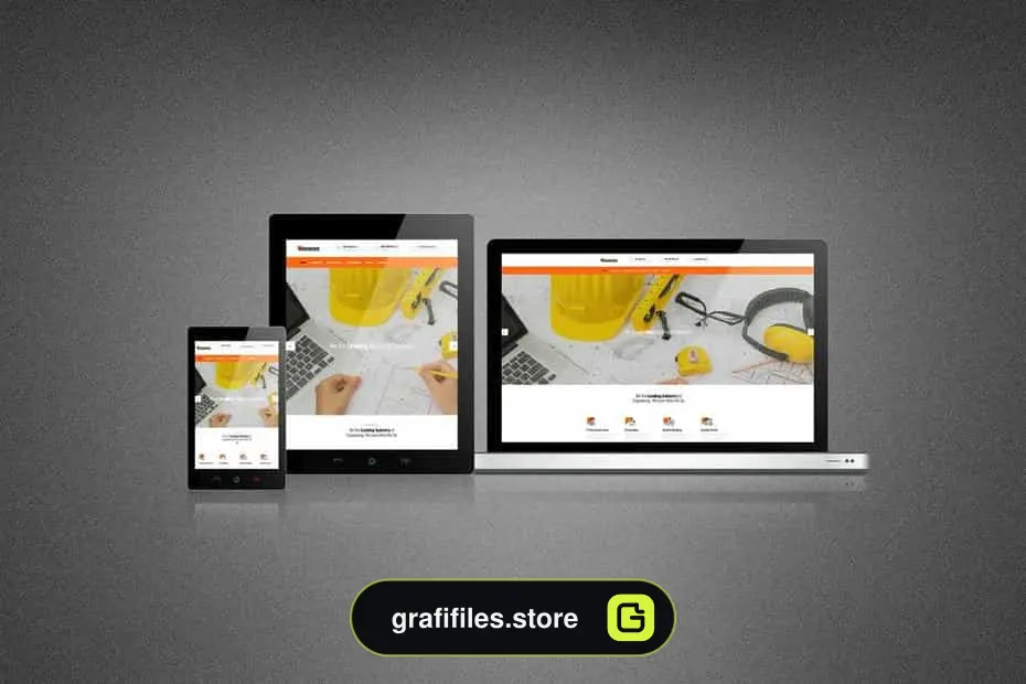 موکاپ وب سایت Modern Responsive Website Mockup