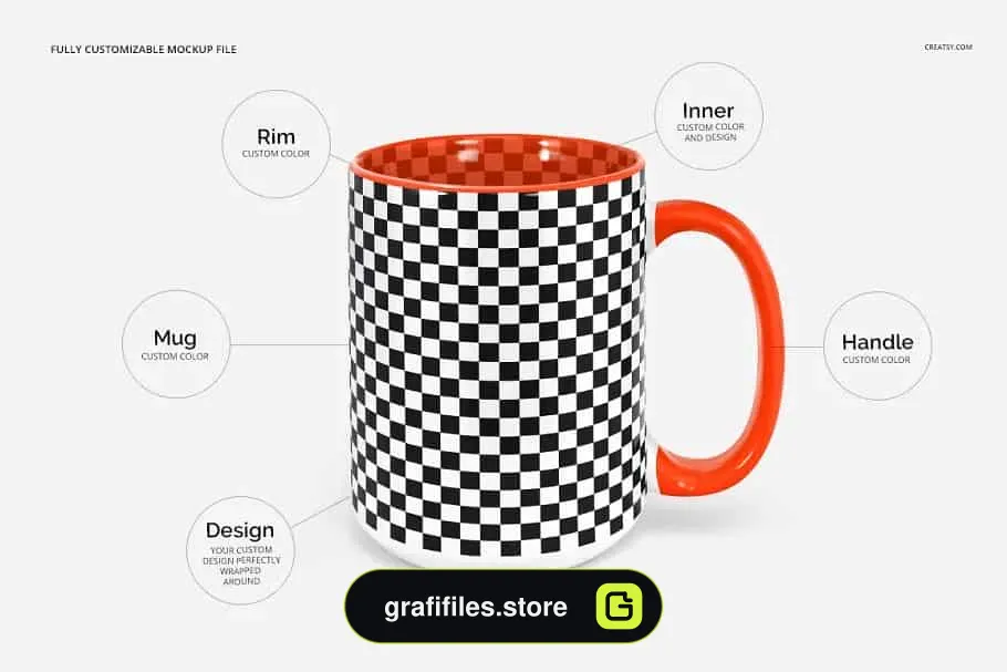 موکاپ ماگ Mug Mockup Set 15oz Many Views
