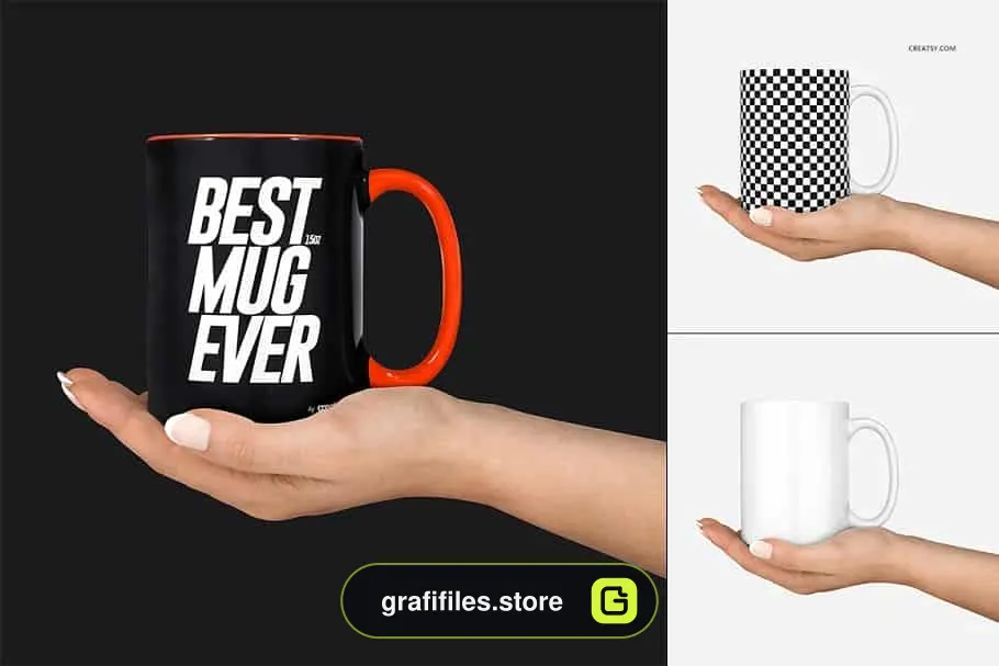 موکاپ ماگ Mug Mockup Set 15oz Many Views