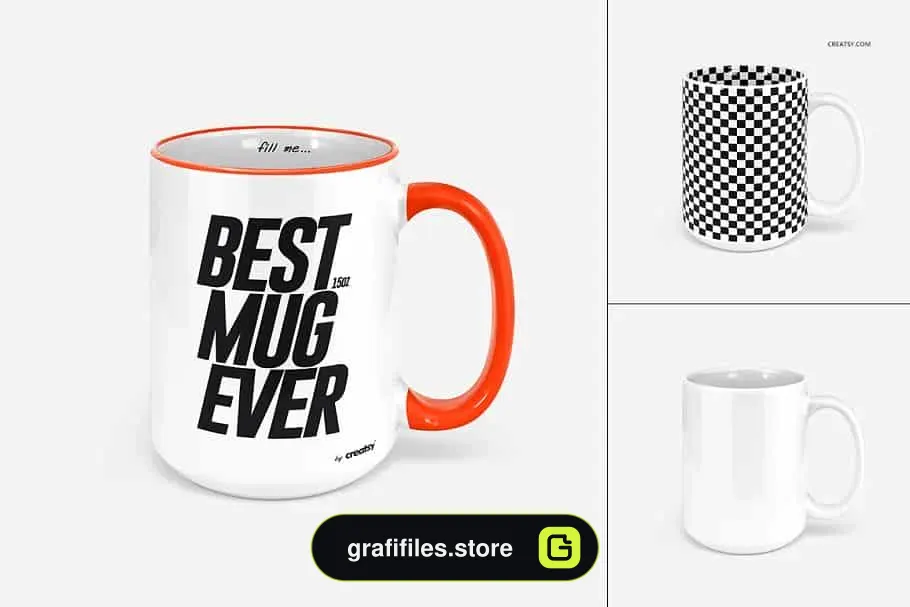 موکاپ ماگ Mug Mockup Set 15oz Many Views