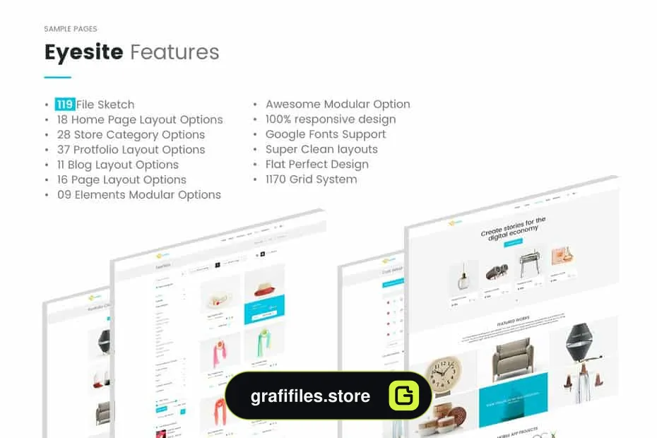 دانلود فایل لایه باز وب سایت Multi-Prupose Sketch Template UI Kit - 2 فایل لایه باز وب سایت