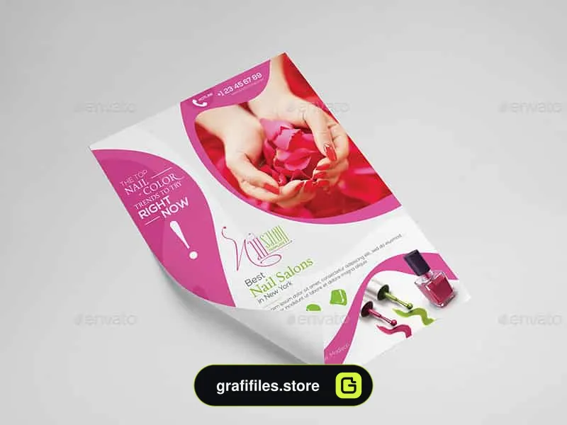 فایل لایه باز تراکت سالن کاشت ناخن