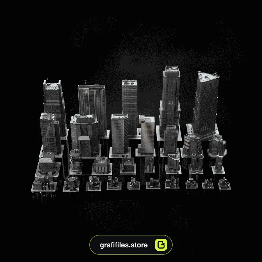 دانلود آبجکت ساختمان های توکیو Kitbash3D Neo Tokyo 2 - 3 آبجکت ساختمان های توکیو