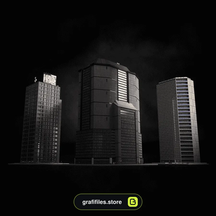 دانلود آبجکت ساختمان های توکیو Kitbash3D Neo Tokyo 2 - 6 آبجکت ساختمان های توکیو - 5
