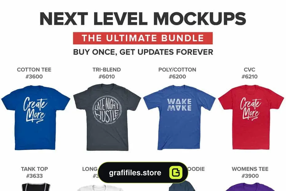 موکاپ لباس Next Level Mockups – Apparel Bundle