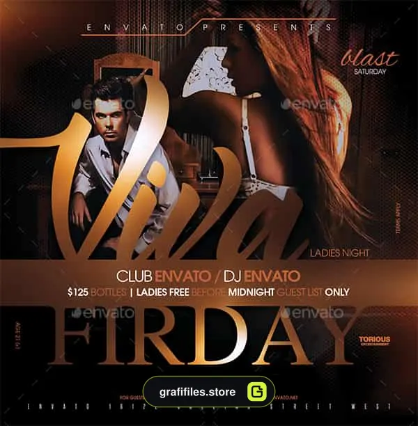 دانلود فایل لایه باز بنر Night Club Flyer Template - 1