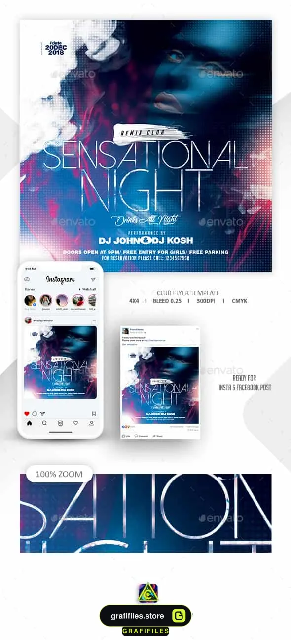 فایل لایه باز تراکت کلوپ شبانه Night Club Flyer Template