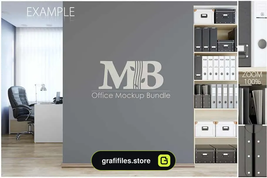 موکاپ دیوار دفتر کار