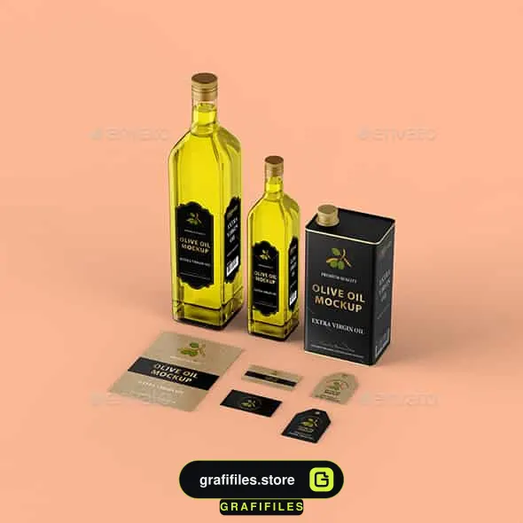 موکاپ شیشه روغن زیتون