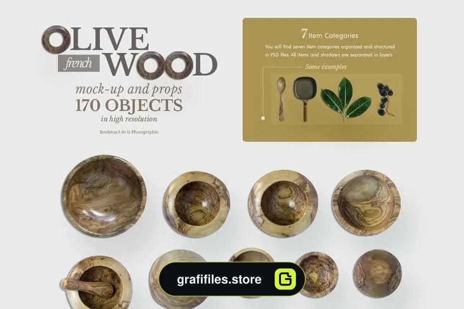 دانلود جعبه ابزار ساخت موکاپ ظرف چوبی Olive Wood Mock-Up Scene Generator - 1 جعبه ابزار ساخت موکاپ ظرف چوبی