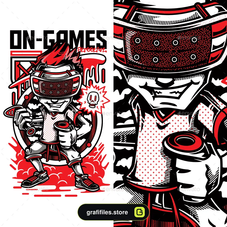 وکتور تیشرت On-Games T-Shirt Design