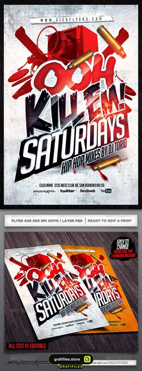 فایل لایه باز آگهی Ooh Kill Em Flyer Template