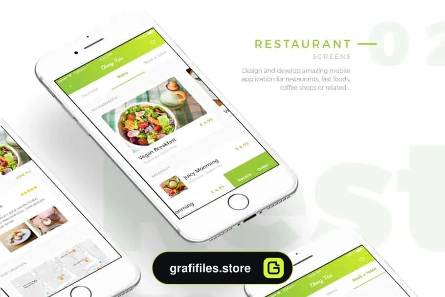 فایل لایه باز رابط کاربری اپلیکیشن غذا