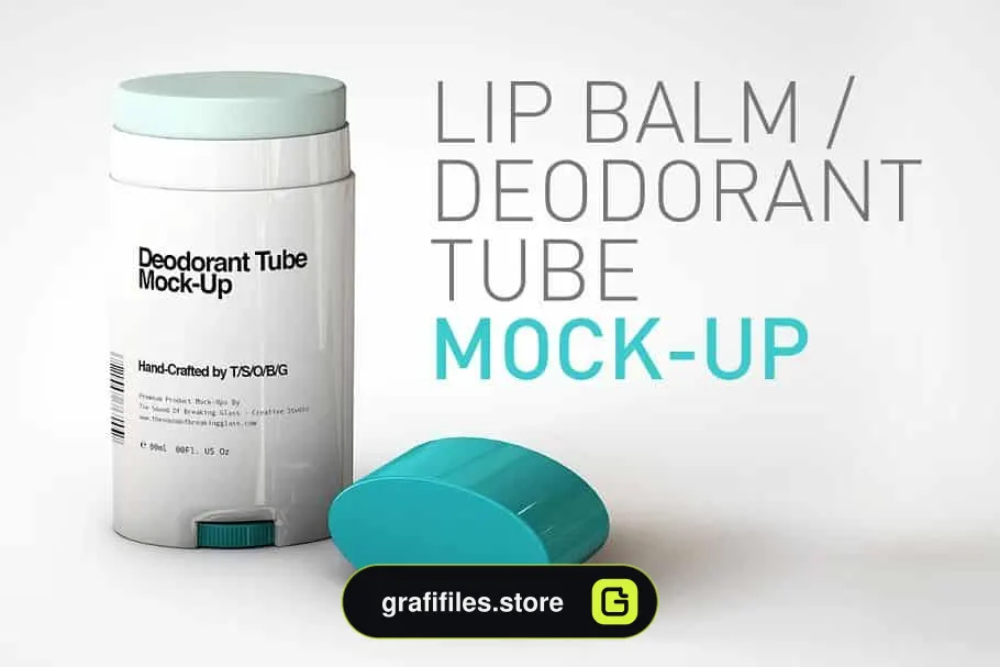دانلود موکاپ بالم لب Oval Lip Balm Tube | Stick Mock-Up - 1 موکاپ بالم لب