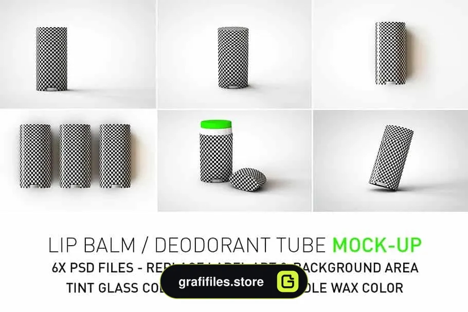 دانلود موکاپ بالم لب Oval Lip Balm Tube | Stick Mock-Up - 3 موکاپ بالم لب - 2