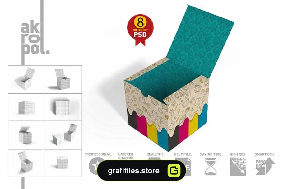 موکاپ جعبه کارتونی