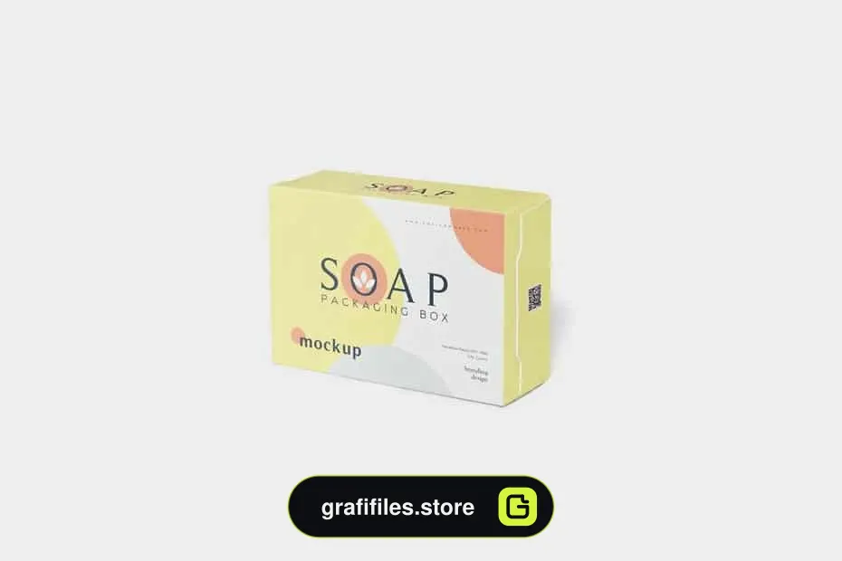 موکاپ جعبه صابون Packaging Box & Soap Mockup