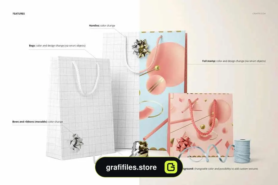 موکاپ بگ هدیه کاغذی