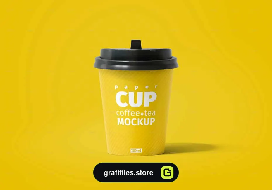 موکاپ لیوان کاغذی Paper Cup 200ml Mockup