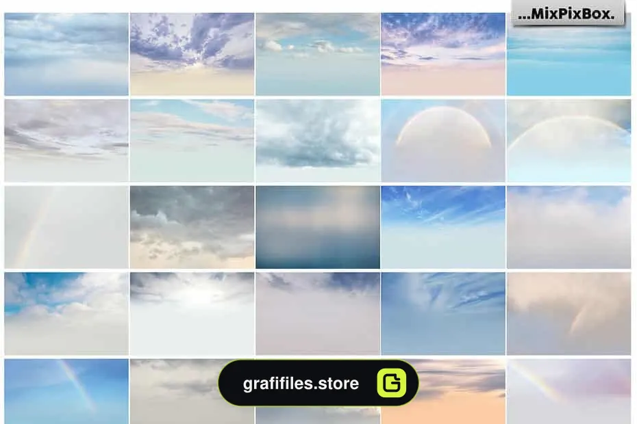 دانلود بک گراند آسمان پاستلی Pastel sky overlays - 6 بک گراند آسمان پاستلی - 5