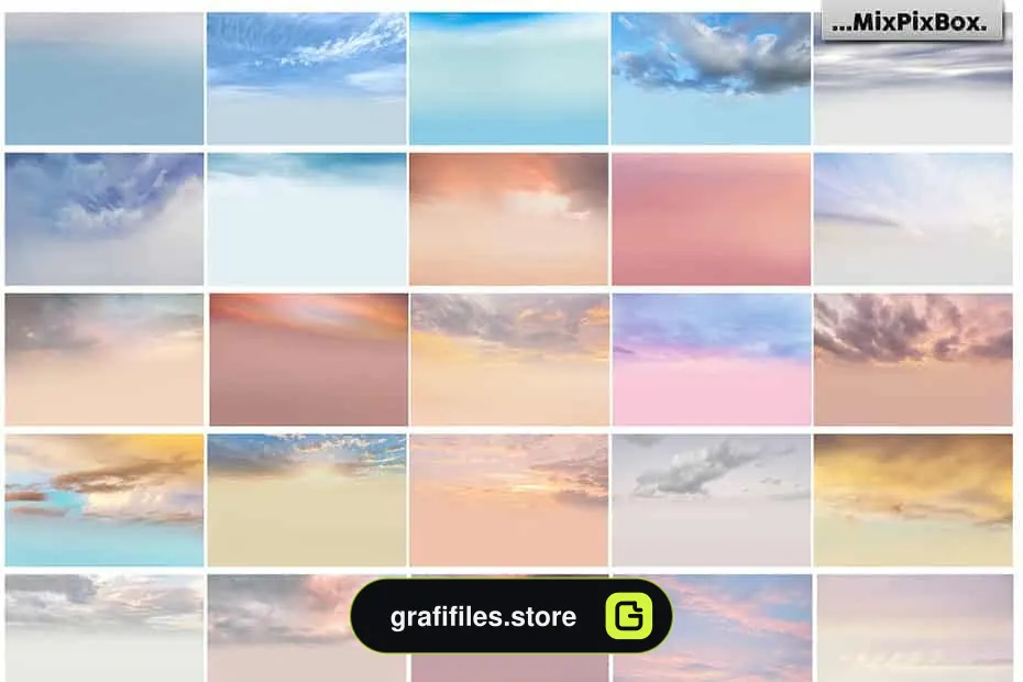 دانلود بک گراند آسمان پاستلی Pastel sky overlays - 8 بک گراند آسمان پاستلی - 7