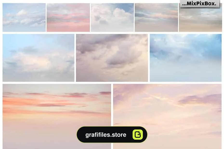 دانلود بک گراند آسمان پاستلی Pastel sky overlays - 10 بک گراند آسمان پاستلی - 9