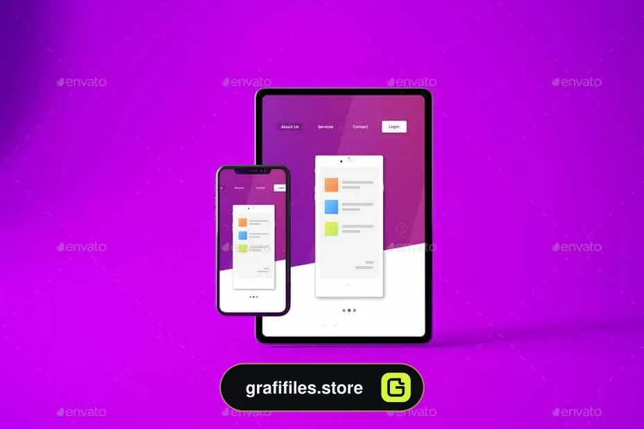 موکاپ تبلت و آیفون ایکس