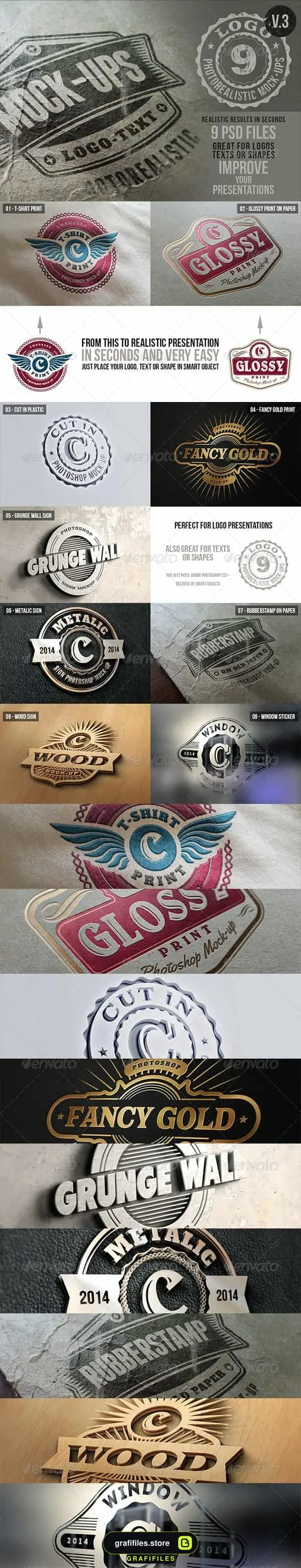 موکاپ لوگو Photorealistic Logo Mock-Ups Vol.3