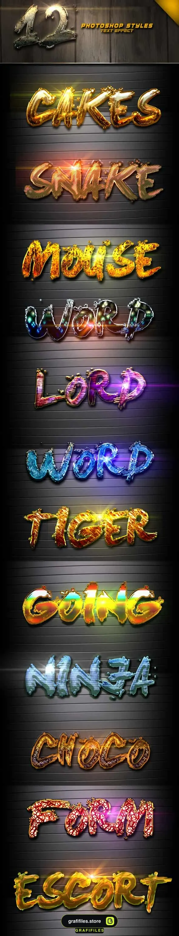 افکت متن Photoshop Text Effect Vol 2