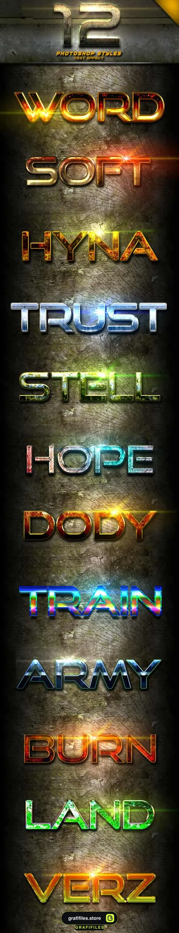 افکت متن Photoshop Text Effect Vol 3